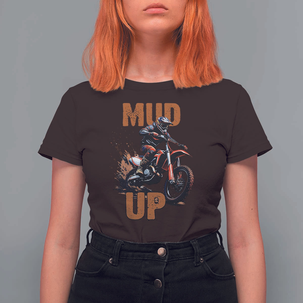 Dirt Bike Mud Up T Shirt For Women