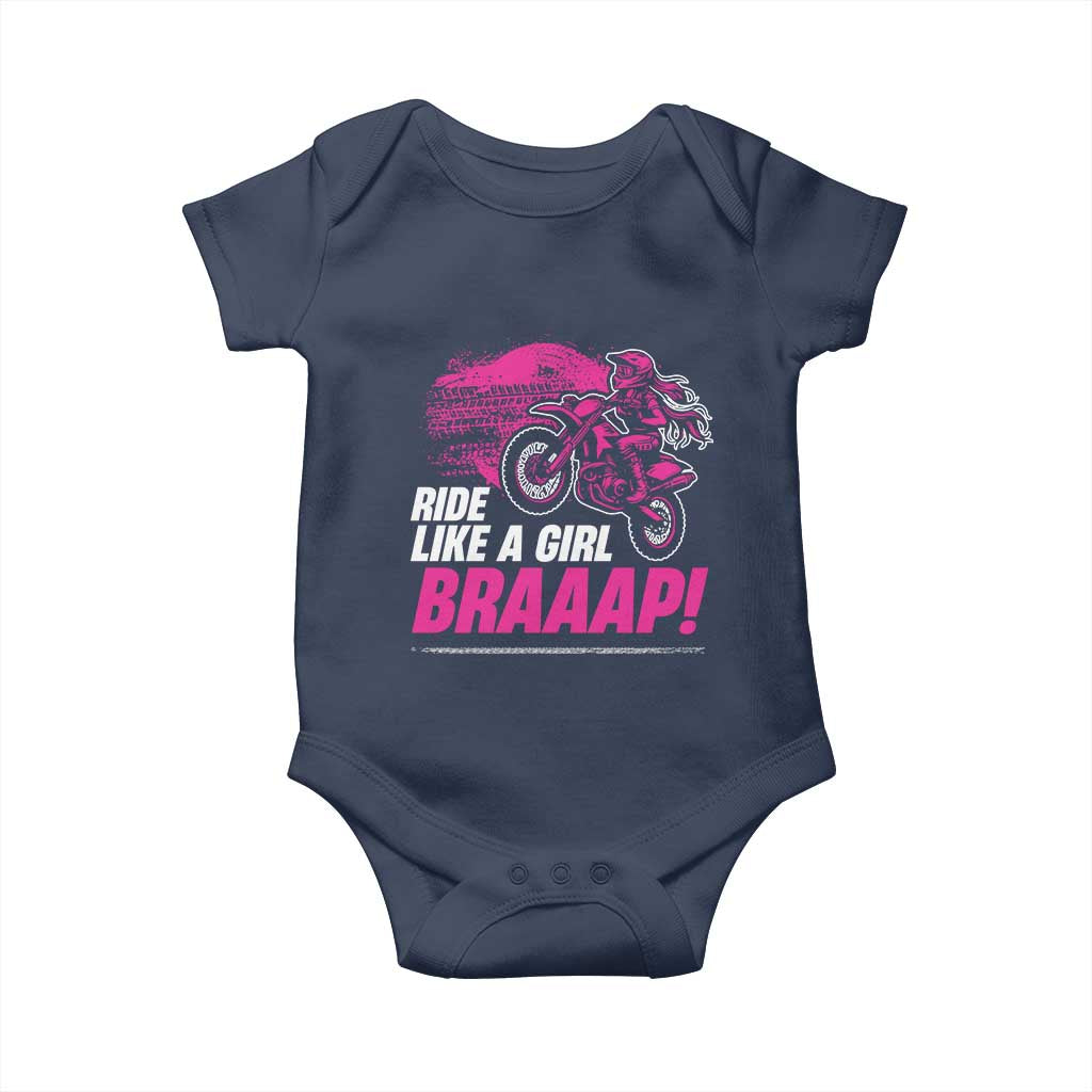 Dirt Bike Girl Baby Onesie Braaap Like A Girl