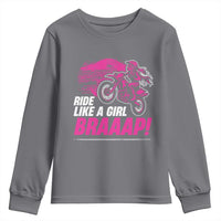 Dirt Bike Girl Youth Sweatshirt Braaap Like A Girl