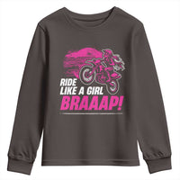 Dirt Bike Girl Youth Sweatshirt Braaap Like A Girl
