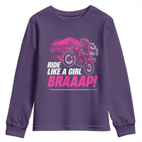 Dirt Bike Girl Youth Sweatshirt Braaap Like A Girl