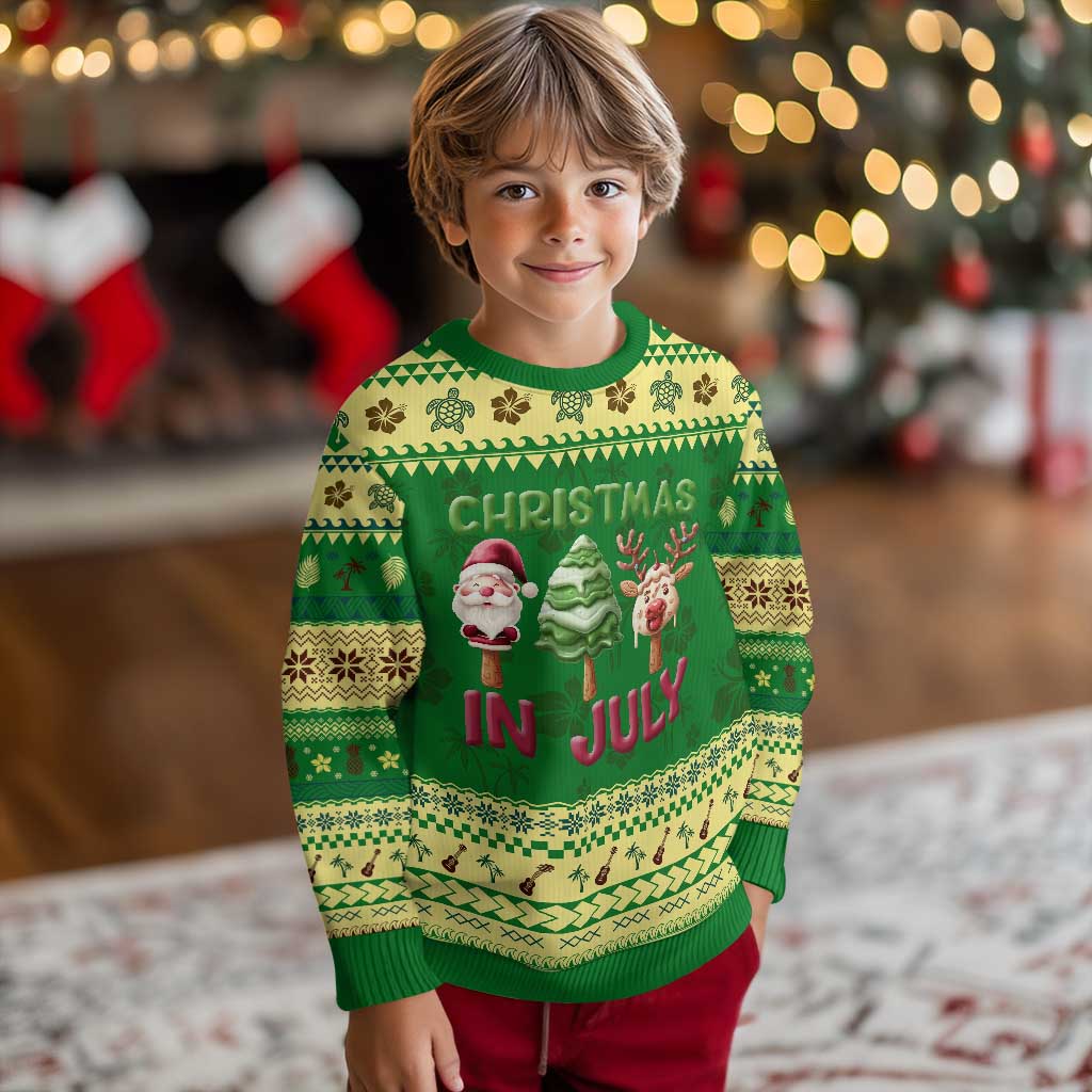 Tropical Xmas Ugly Christmas Sweater Ice Cream Santa Christmas Tree Reindeer - Wonder Print Shop