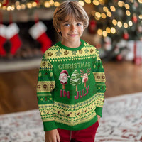 Tropical Xmas Ugly Christmas Sweater Ice Cream Santa Christmas Tree Reindeer - Wonder Print Shop