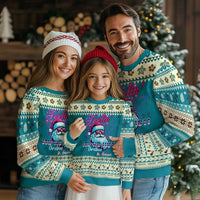 Tropical Xmas Ugly Christmas Sweater Retro Santa Feelin' Ho Ho Hot - Wonder Print Shop