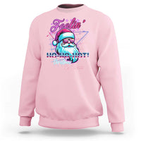 Funny Christmas In July Sweatshirt Retro Santa Feelin' Ho Ho Hot - Wonder Print Shop