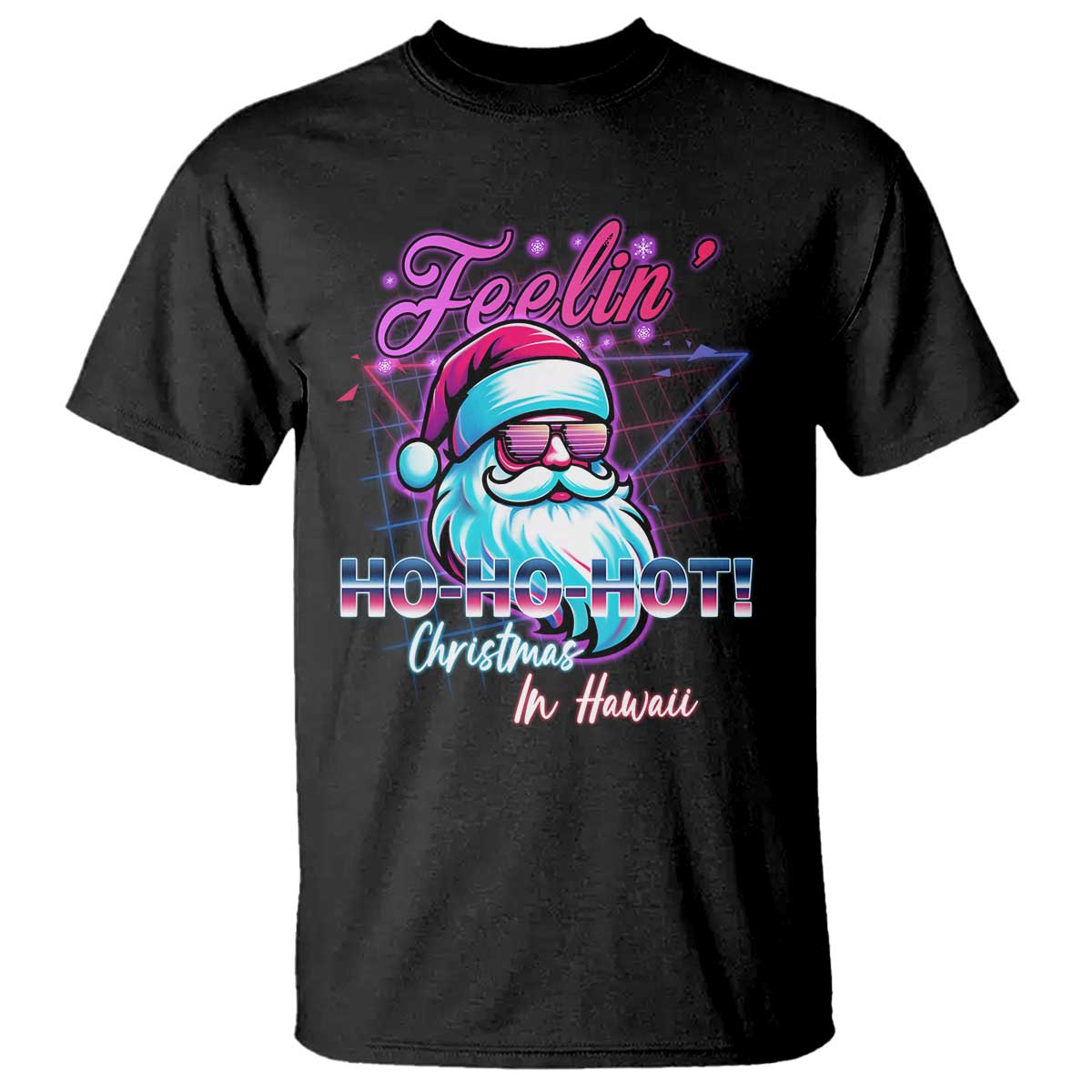 Funny Christmas In July T Shirt Retro Santa Feelin' Ho Ho Hot - Wonder Print Shop
