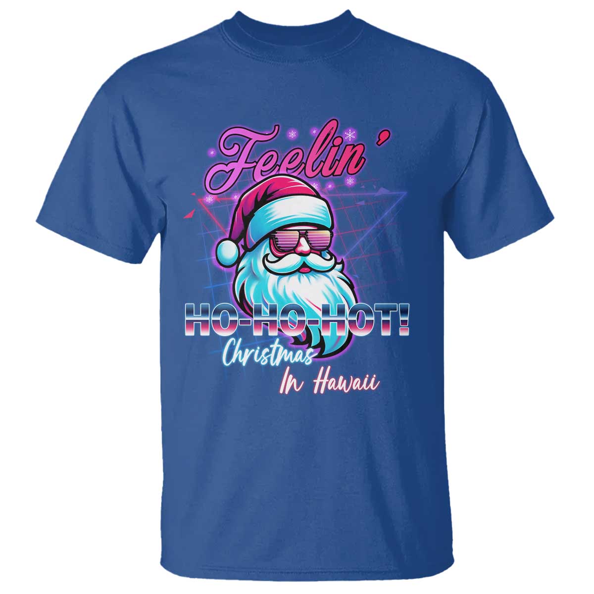 Funny Christmas In July T Shirt Retro Santa Feelin' Ho Ho Hot - Wonder Print Shop