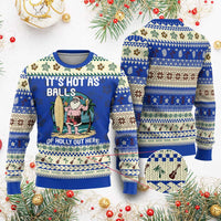 Tropical Xmas Ugly Christmas Sweater It's Hot As Balls Of Holly Out Here - Wonder Print Shop