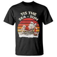 Funny Christmas In July T Shirt Tis The Sea Sun Santa At The Beach - Wonder Print Shop