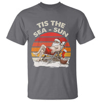 Funny Christmas In July T Shirt Tis The Sea Sun Santa At The Beach - Wonder Print Shop