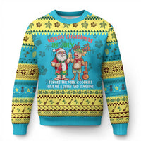 Tropical Xmas Ugly Christmas Sweater Give Me A Drink And Sunshine - Wonder Print Shop
