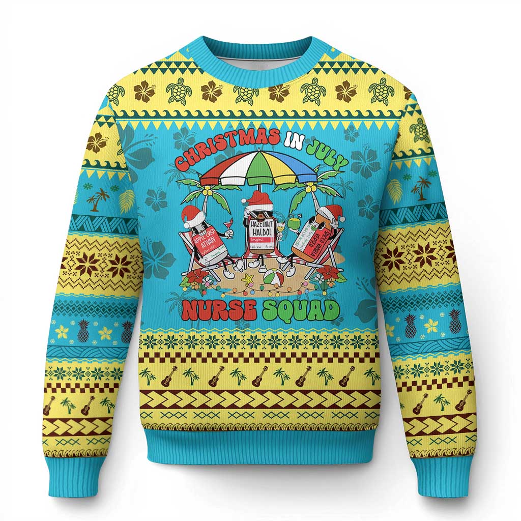 Funny Tropical Xmas Nurse Squad Ugly Christmas Sweater - Wonder Print Shop
