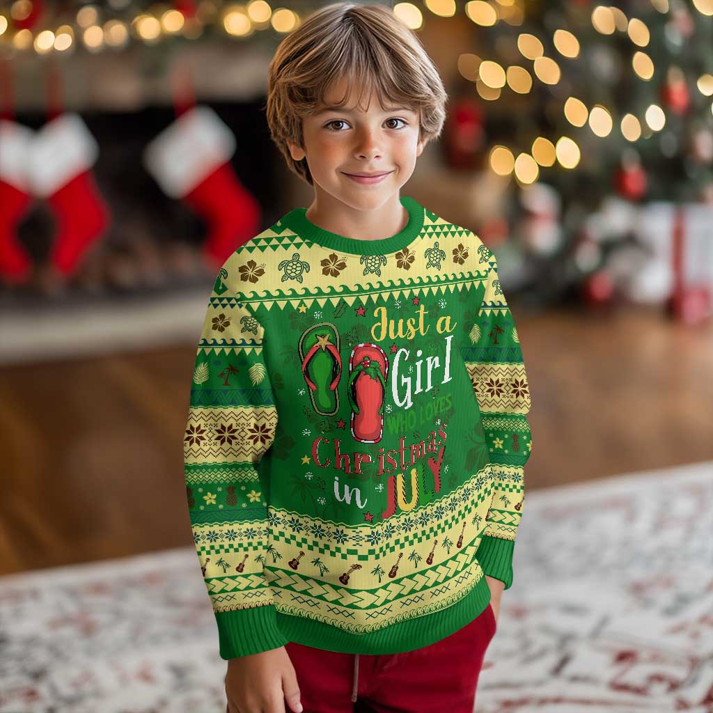 Just A Girl Who Loves Xmas In July Ugly Christmas Sweater - Wonder Print Shop