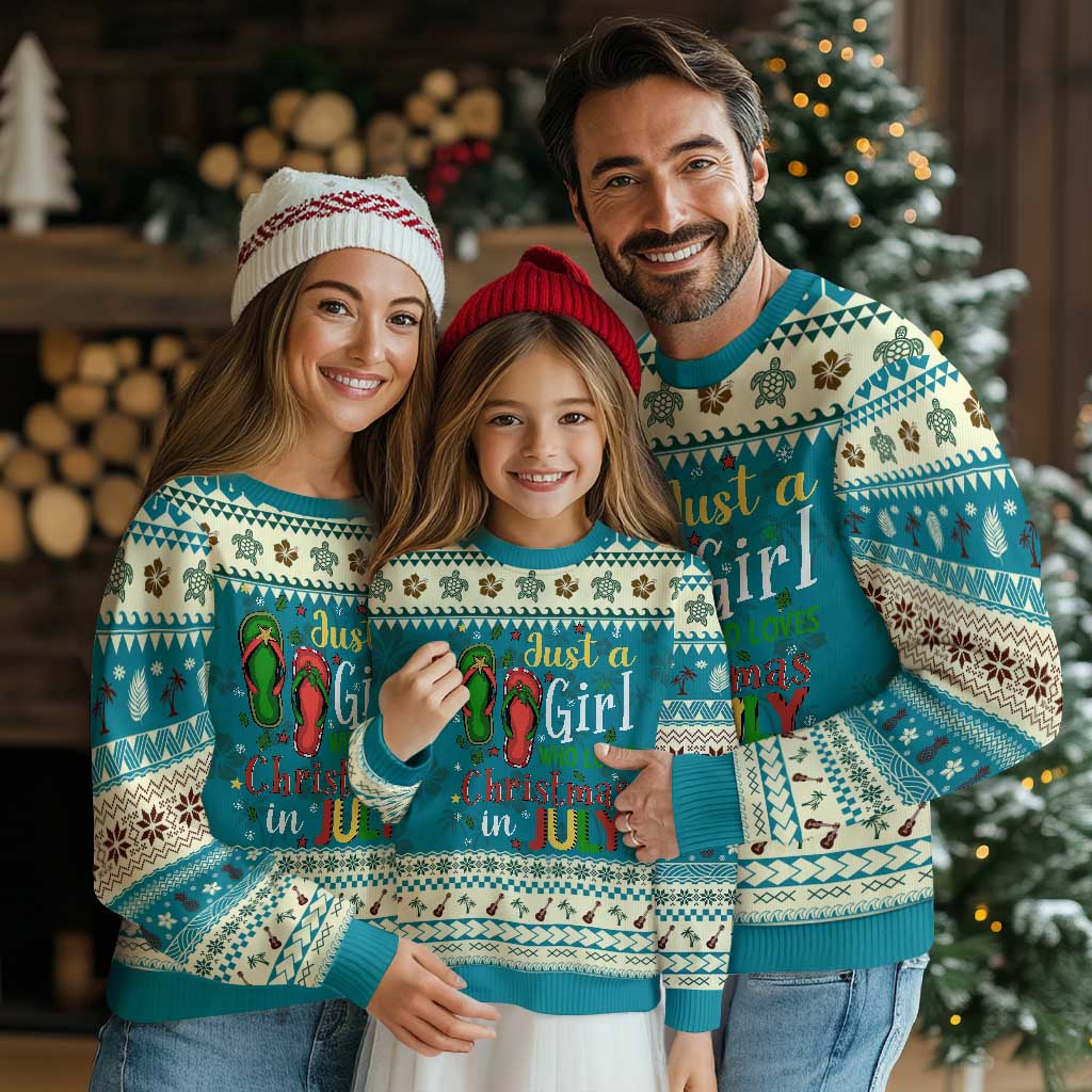 Just A Girl Who Loves Xmas In July Ugly Christmas Sweater - Wonder Print Shop
