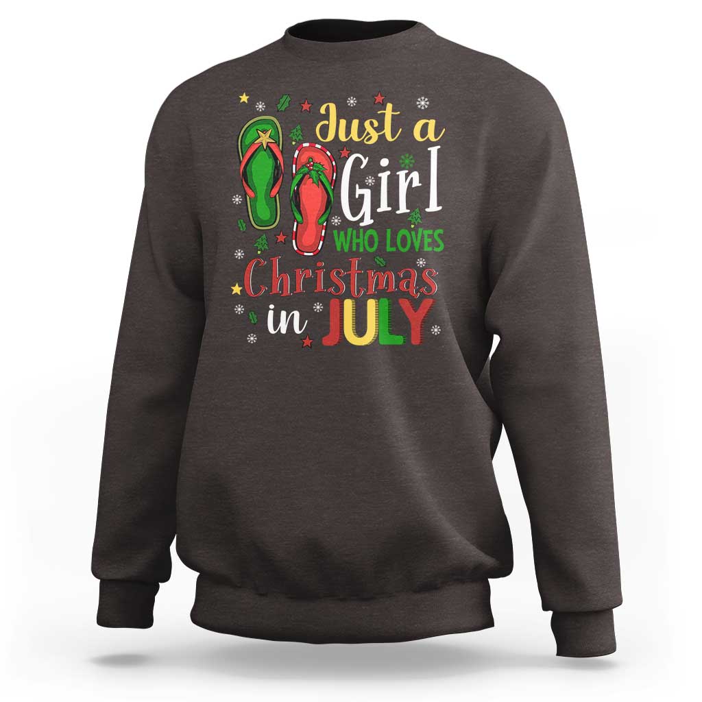 Just A Girl Who Loves Christmas In July Sweatshirt - Wonder Print Shop