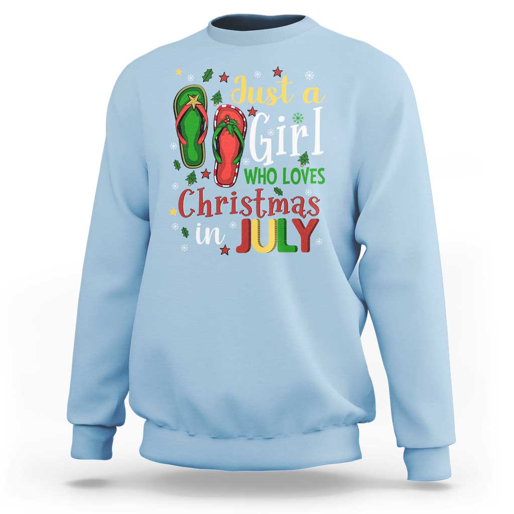 Just A Girl Who Loves Christmas In July Sweatshirt - Wonder Print Shop