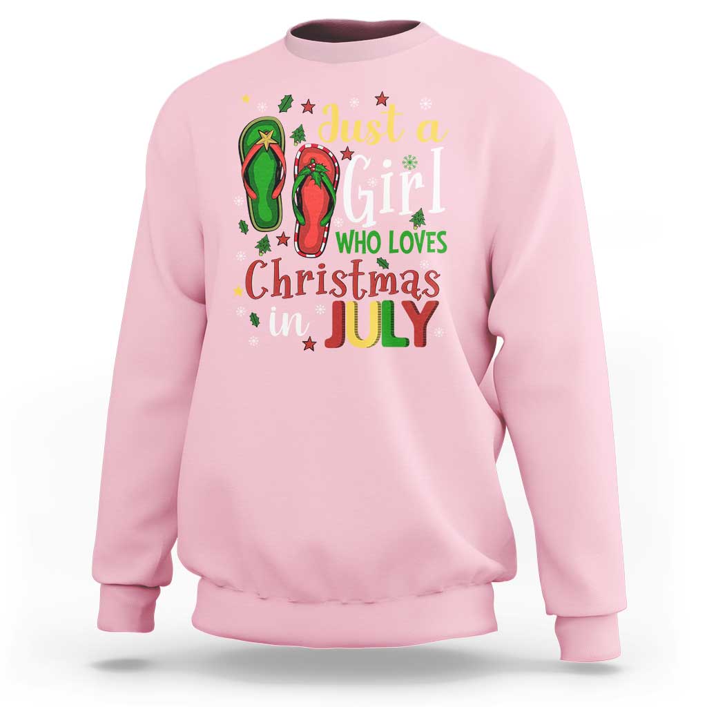 Just A Girl Who Loves Christmas In July Sweatshirt - Wonder Print Shop