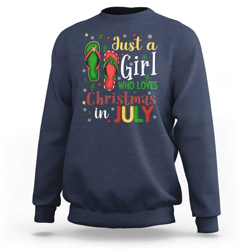 Just A Girl Who Loves Christmas In July Sweatshirt - Wonder Print Shop
