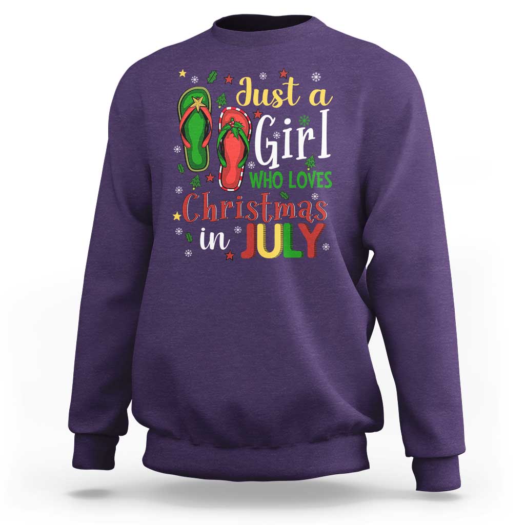 Just A Girl Who Loves Christmas In July Sweatshirt - Wonder Print Shop