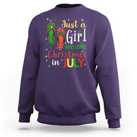 Just A Girl Who Loves Christmas In July Sweatshirt - Wonder Print Shop