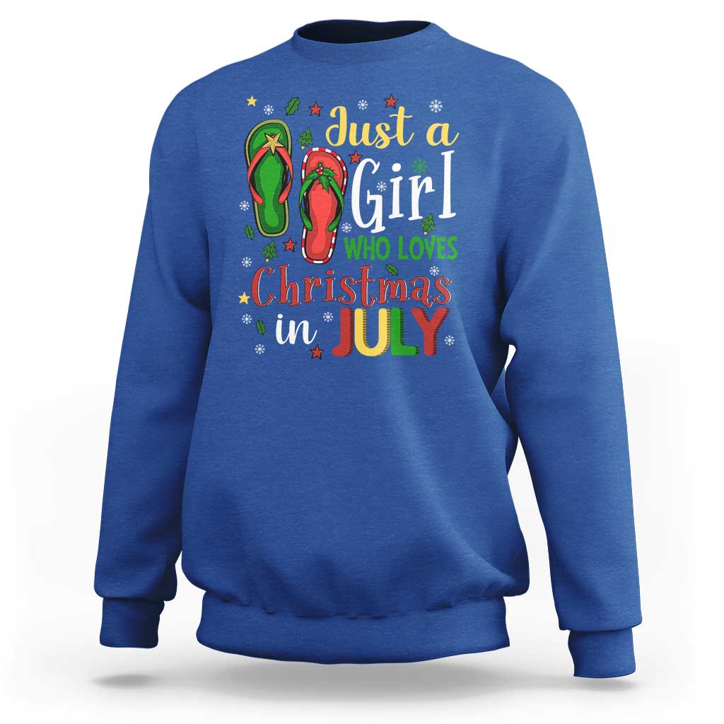 Just A Girl Who Loves Christmas In July Sweatshirt - Wonder Print Shop