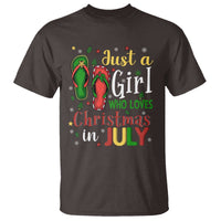 Just A Girl Who Loves Christmas In July T Shirt - Wonder Print Shop