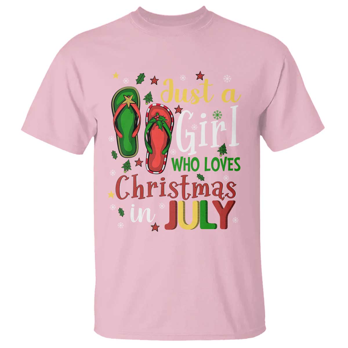 Just A Girl Who Loves Christmas In July T Shirt - Wonder Print Shop