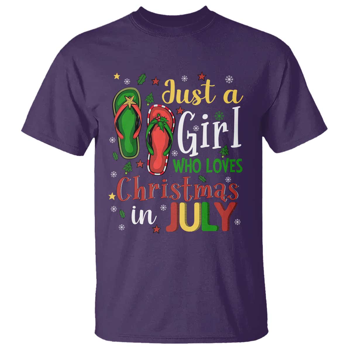 Just A Girl Who Loves Christmas In July T Shirt - Wonder Print Shop