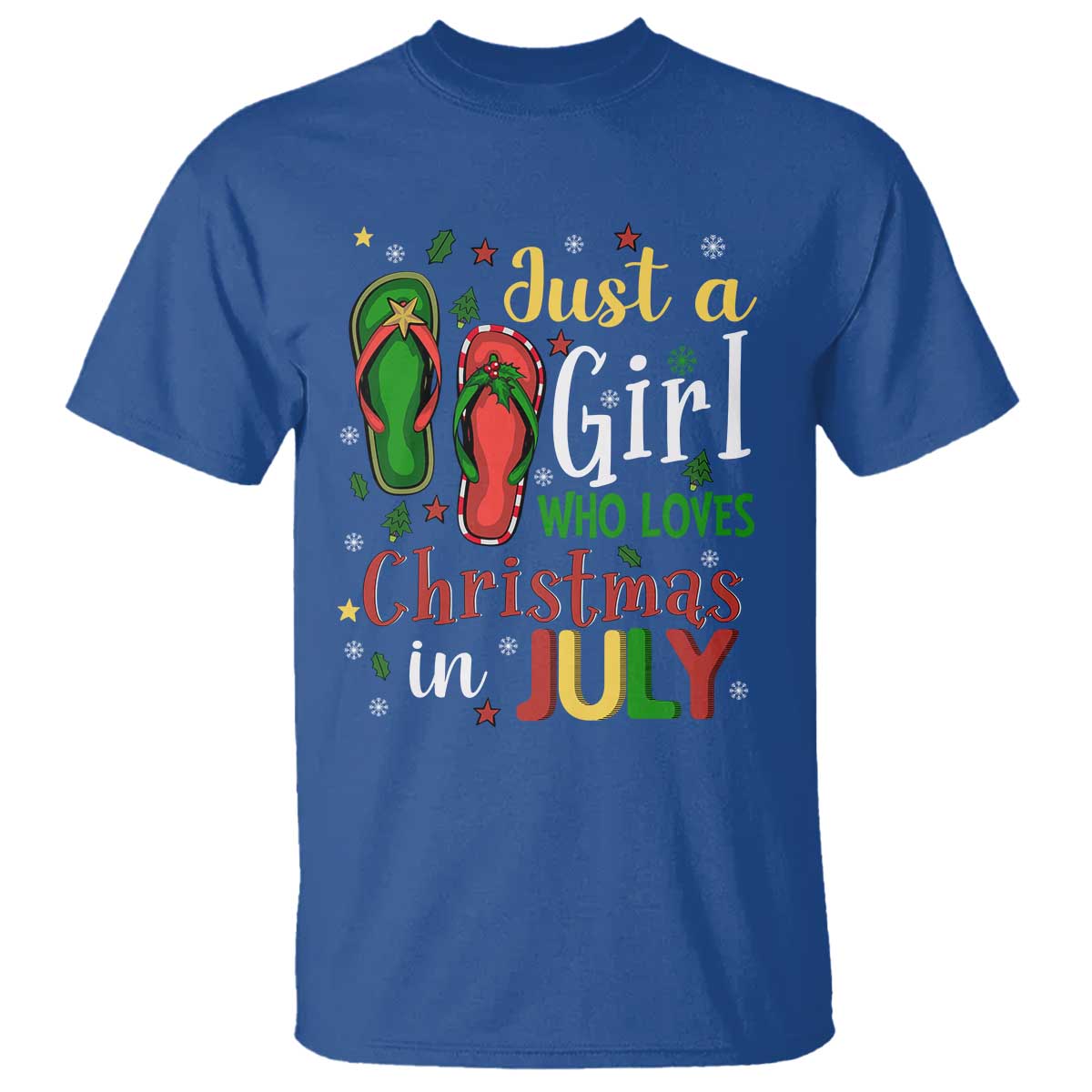 Just A Girl Who Loves Christmas In July T Shirt - Wonder Print Shop