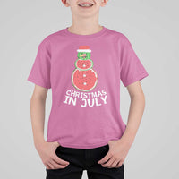 Funny Christmas In July Watermelon Summer Snowman T Shirt For Kid - Wonder Print Shop