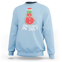 Funny Christmas In July Watermelon Summer Snowman Sweatshirt - Wonder Print Shop