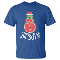 Funny Christmas In July Watermelon Summer Snowman T Shirt - Wonder Print Shop