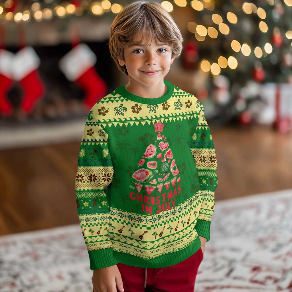 Funny Tropical Xmas Ugly Christmas Sweater Watermelon Summer Christmas Tree - Wonder Print Shop
