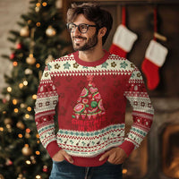 Funny Tropical Xmas Ugly Christmas Sweater Watermelon Summer Christmas Tree - Wonder Print Shop