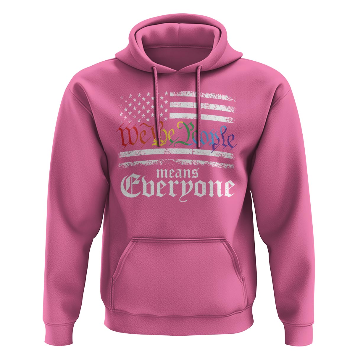 LGBT Pride Hoodie We The People Means Everyone Rainbow Flag - Wonder Print Shop