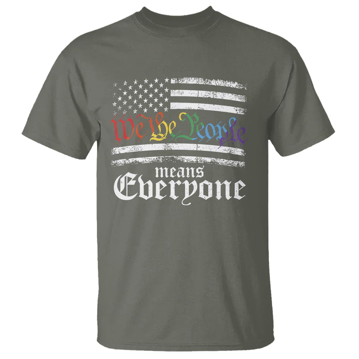 LGBT Pride T Shirt We The People Means Everyone Rainbow Flag - Wonder Print Shop