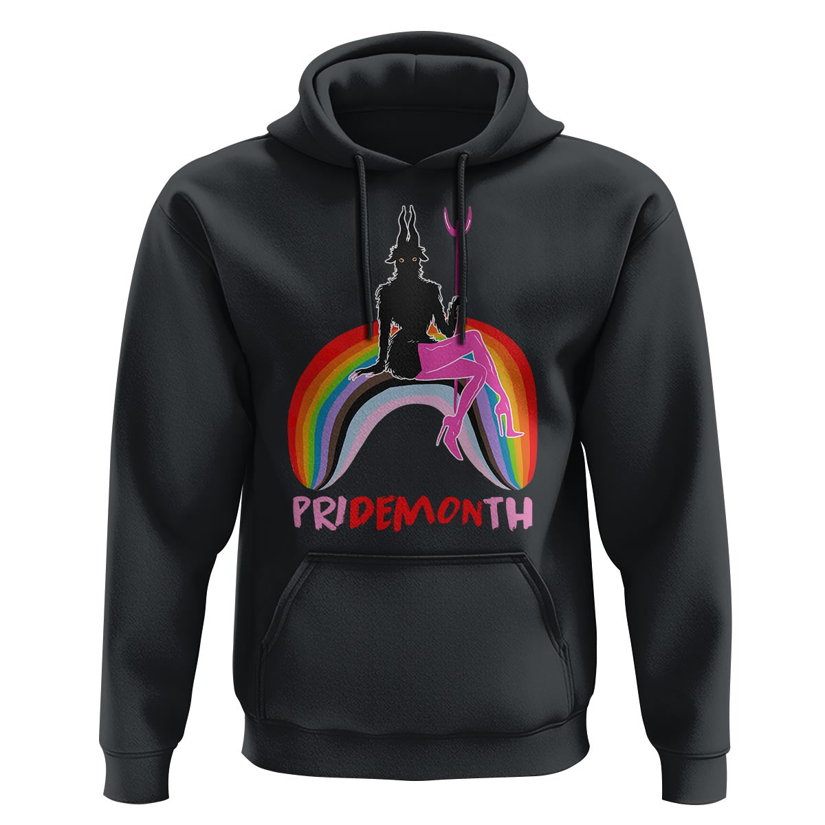 Funny LGBT Pride Hoodie Pride Demon Month Rainbow Slay Gay Evil - Wonder Print Shop