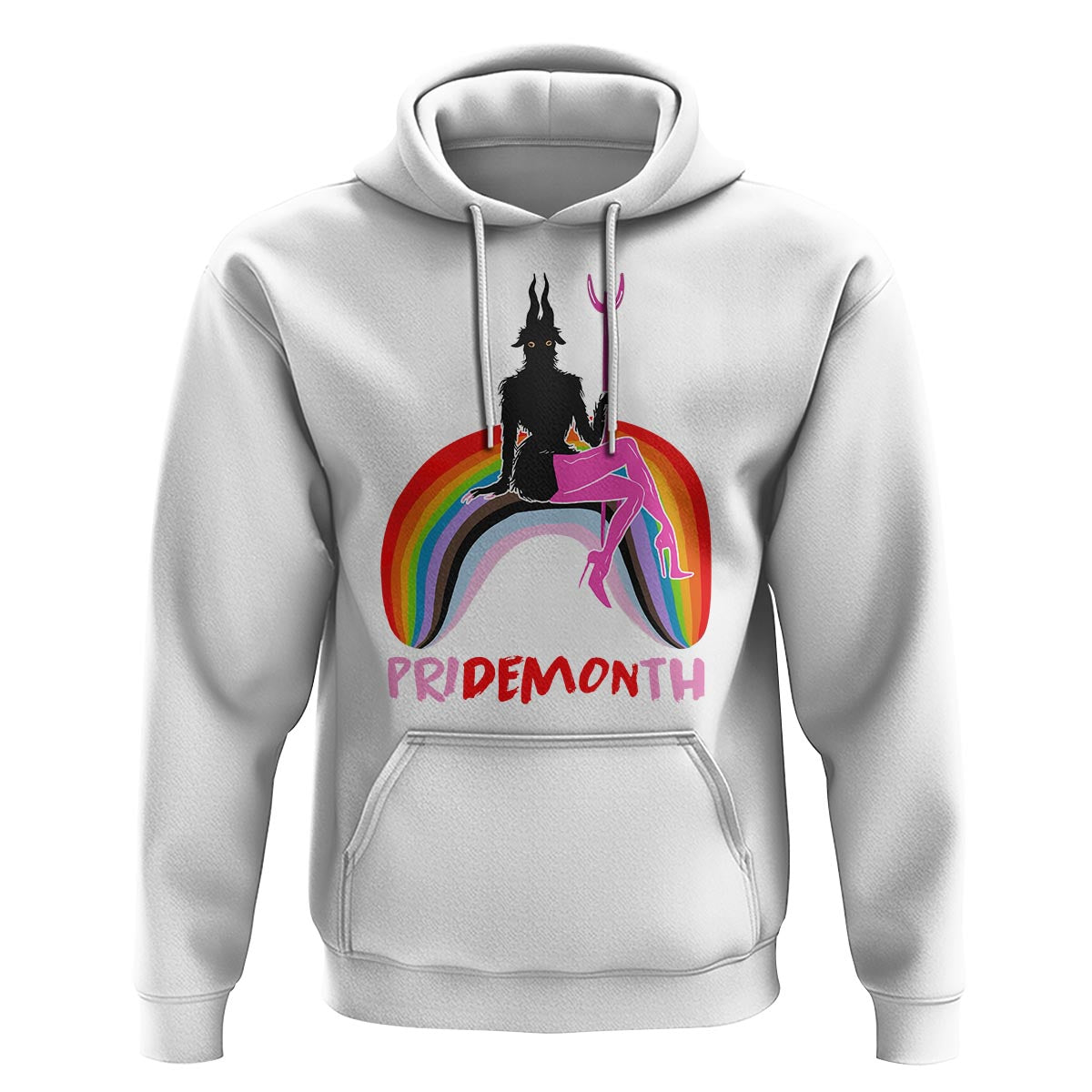Funny LGBT Pride Hoodie Pride Demon Month Rainbow Slay Gay Evil - Wonder Print Shop