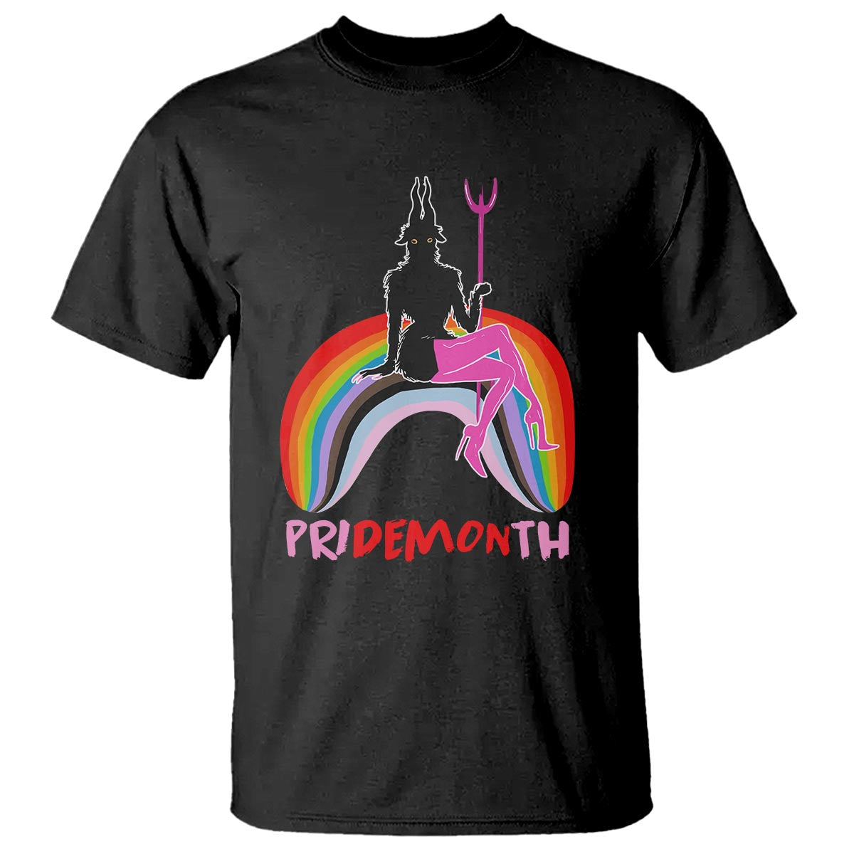 Funny LGBT Pride T Shirt Pride Demon Month Rainbow Slay Gay Evil - Wonder Print Shop