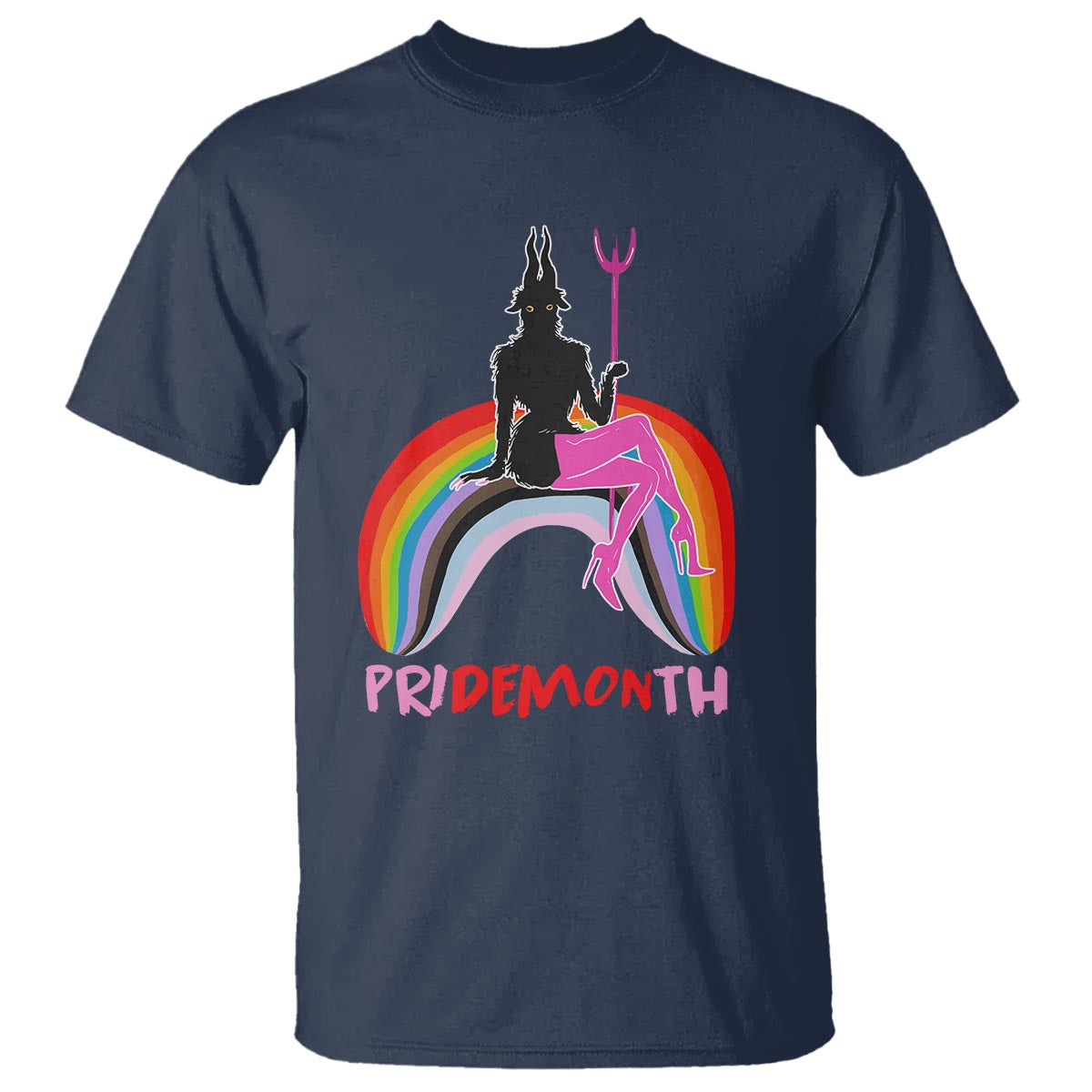 Funny LGBT Pride T Shirt Pride Demon Month Rainbow Slay Gay Evil - Wonder Print Shop