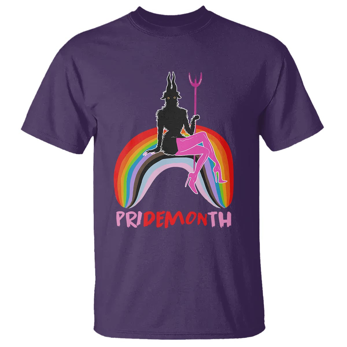 Funny LGBT Pride T Shirt Pride Demon Month Rainbow Slay Gay Evil - Wonder Print Shop