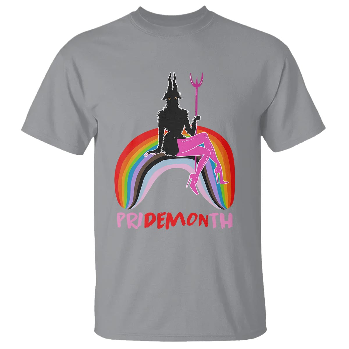 Funny LGBT Pride T Shirt Pride Demon Month Rainbow Slay Gay Evil - Wonder Print Shop