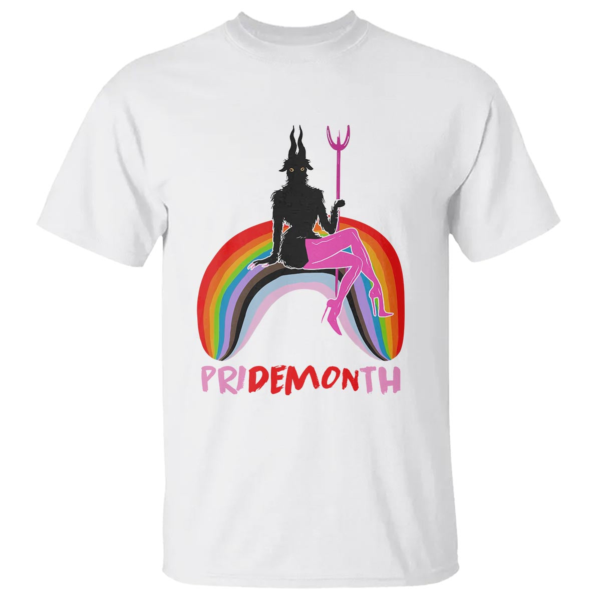 Funny LGBT Pride T Shirt Pride Demon Month Rainbow Slay Gay Evil - Wonder Print Shop