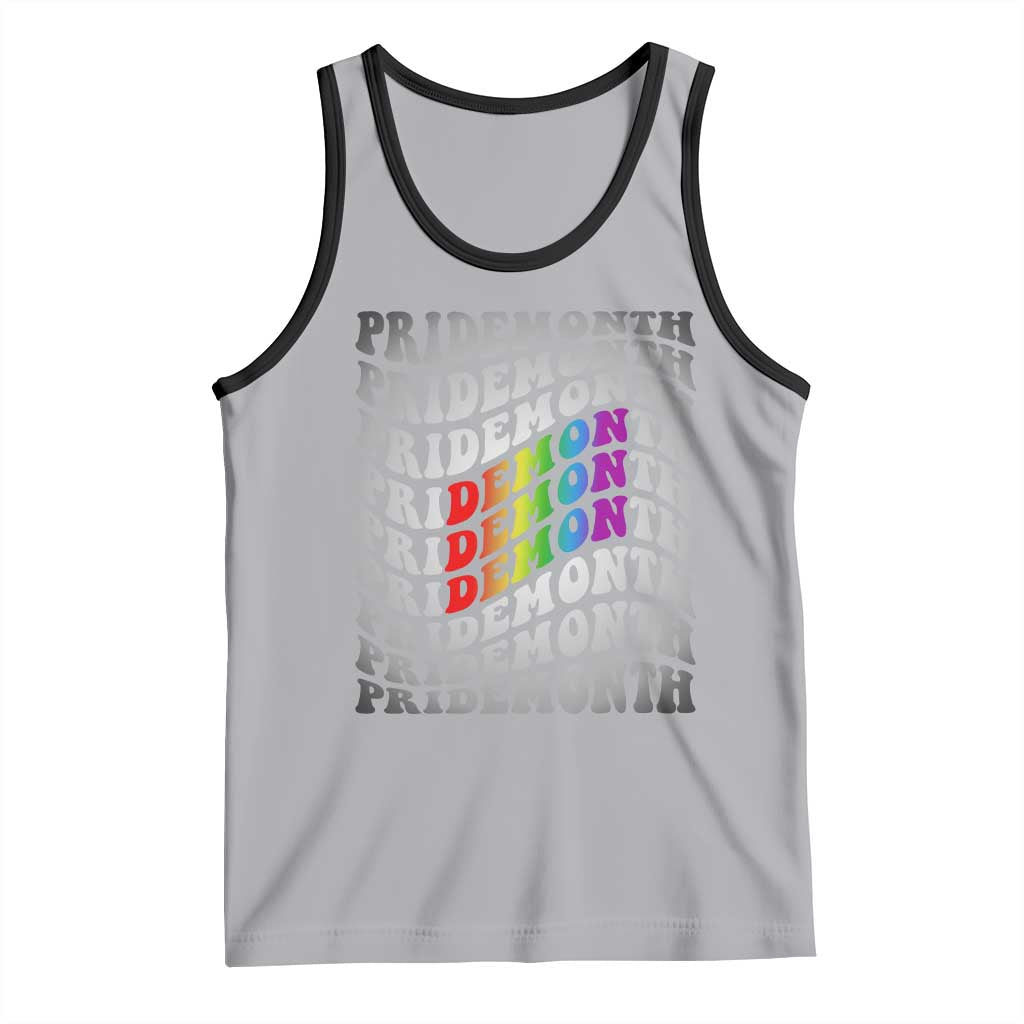 Funny LGBT Pride Tank Top Pride Demon Month Rainbow