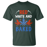 Funny Marijuana 4th Of July T Shirt Red White and Baked Patriotic Weed - Wonder Print Shop