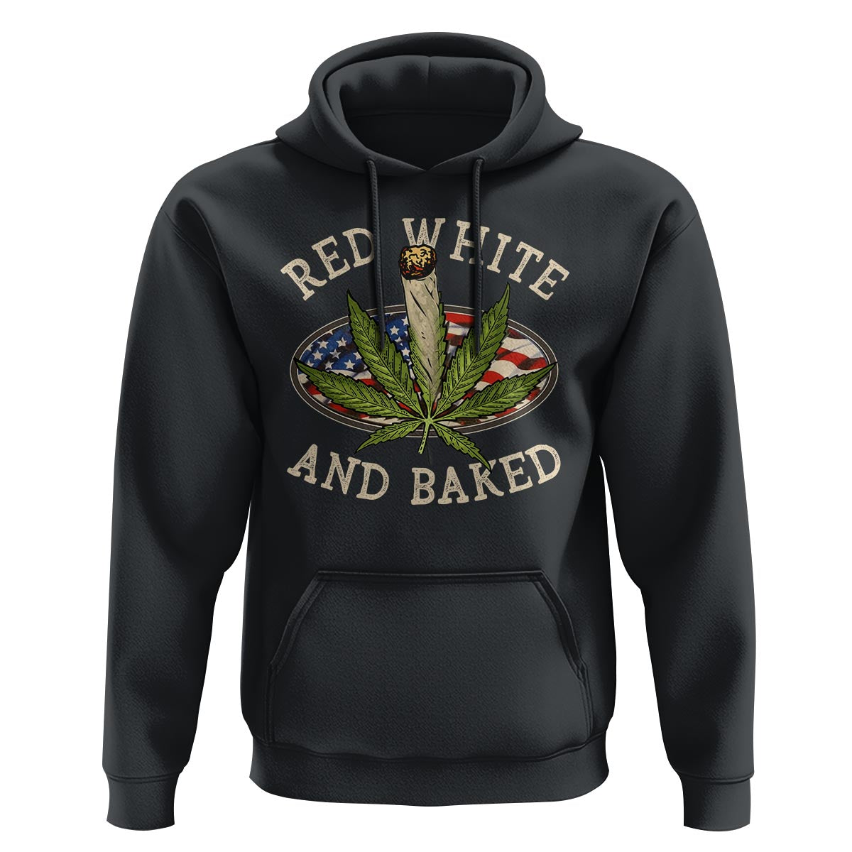 Funny Marijuana 4th Of July Hoodie Red White and Baked Patriotic Weed - Wonder Print Shop