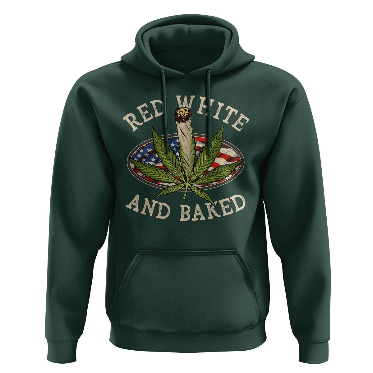 Funny Marijuana 4th Of July Hoodie Red White and Baked Patriotic Weed - Wonder Print Shop