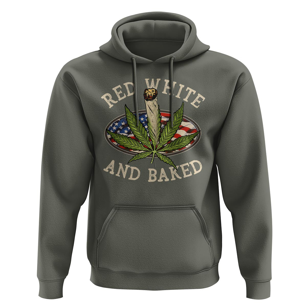 Funny Marijuana 4th Of July Hoodie Red White and Baked Patriotic Weed - Wonder Print Shop