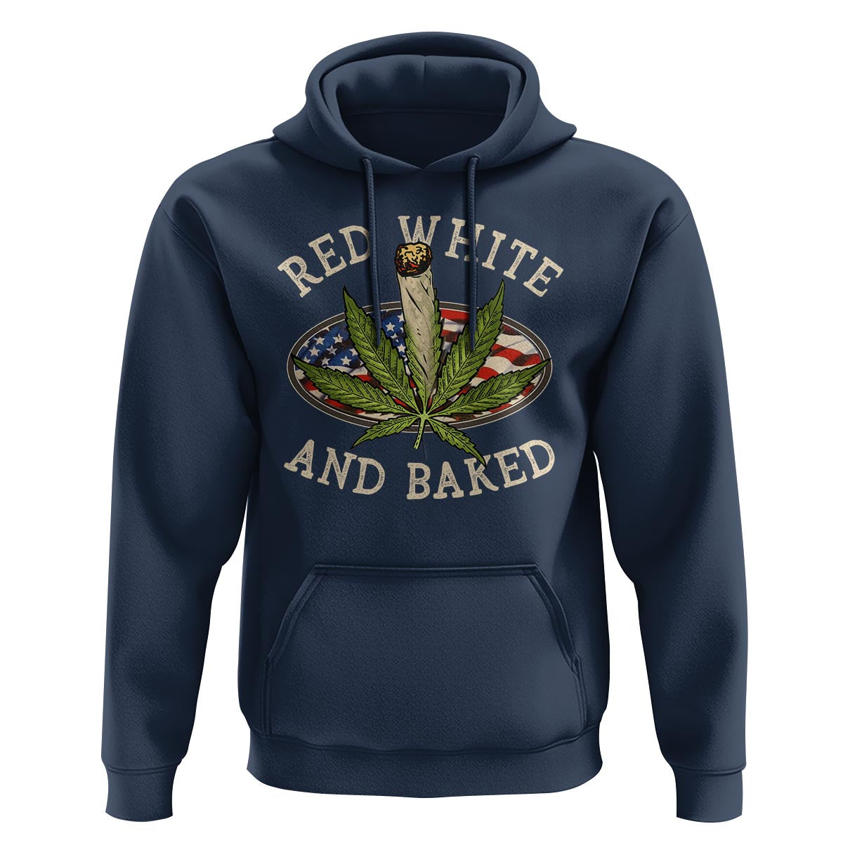 Funny Marijuana 4th Of July Hoodie Red White and Baked Patriotic Weed - Wonder Print Shop