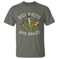 Funny Marijuana 4th Of July T Shirt Red White and Baked Patriotic Weed - Wonder Print Shop